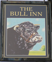 The pub sign. The Bull Inn, Eastry, Kent