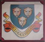 The pub sign. The Loggerheads, Shrewsbury, Shropshire