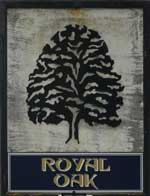 The pub sign. Royal Oak, Hawkhurst, Kent
