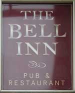 The pub sign. The Bell Inn, Staplehurst, Kent