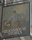 The pub sign. Glasshouse Stores, Soho, Central London