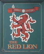 The pub sign. The Red Lion, Ramsgate, Kent