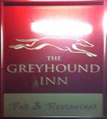 The pub sign. Greyhound, Boundary, Leicestershire