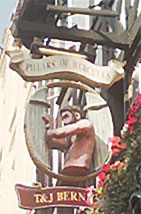 The pub sign. Simmons (formerly Jimi Loves Gloria; Pillars of Hercules), Soho, Central London