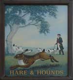 The pub sign. Hare & Hounds, Maidstone, Kent