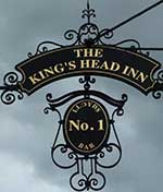 The pub sign. The King's Head Inn, Salisbury, Wiltshire