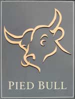 The pub sign. Pied Bull, Farningham, Kent