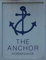 The pub sign. The Anchor, Walberswick, Suffolk