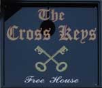 The pub sign. Cross Keys, Oswestry, Shropshire