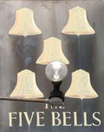 The pub sign. The Five Bells, Chelsfield, Greater London