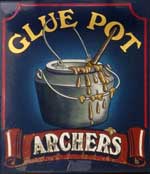 The pub sign. The Glue Pot, Swindon, Wiltshire