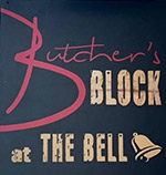 The pub sign. Butcher's Block at The Bell (formerly Bell Inn), Thurnham, Kent