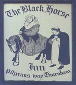 The pub sign. The Black Horse Inn, Thurnham, Kent