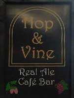 The pub sign. Hop & Vine, Kingston upon Hull, East Yorkshire