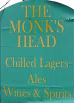 The pub sign. The Monk's Head, Larkfield, Kent