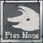 The pub sign. The Pigs Nose Inn, East Prawle, Devon