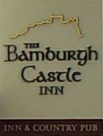 The pub sign. The Bamburgh Castle Inn, Seahouses, Northumberland