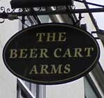 The pub sign. The Beer Cart Arms, Canterbury, Kent