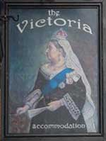 The pub sign. The Victoria, Durham, Durham