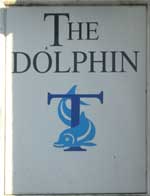 The pub sign. The Dolphin Inn, Thorpeness, Suffolk
