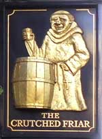 The pub sign. The Crutched Friar, City, Central London