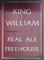 The pub sign. King William, Milford, Derbyshire