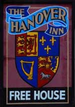 The pub sign. The Hanover Inn, Harwich, Essex
