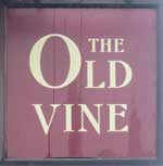 The pub sign. The Old Vine, Winchester, Hampshire