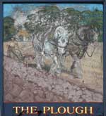 The pub sign. The Plough, Langley, Kent