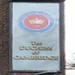 The pub sign. The Duchess (formerly The Duchess of Cambridge), Hammersmith, Greater London