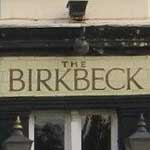 The pub sign. Birkbeck Tavern, Leytonstone, Greater London
