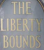 The pub sign. The Liberty Bounds, City, Central London