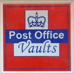 The pub sign. Post Office Vaults, Birmingham, West Midlands
