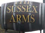 The pub sign. The Sussex Arms, Twickenham, Greater London