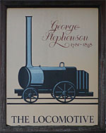 The pub sign. The Locomotive, Ashford, Kent