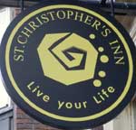 The pub sign. St Christopher's Inn, Southwark, Central London