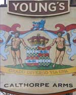 The pub sign. Calthorpe Arms, Bloomsbury, Central London