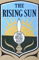 The pub sign. The Rising Sun, Stanford-le-Hope, Essex