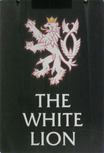 The pub sign. The White Lion, Norwich, Norfolk