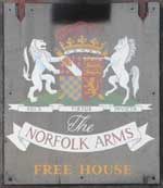 The pub sign. The Norfolk Arms, Steyning, West Sussex