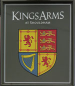 The pub sign. Kings Arms, Shouldham, Norfolk