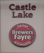 The pub sign. Castle Lake, Leybourne, Kent