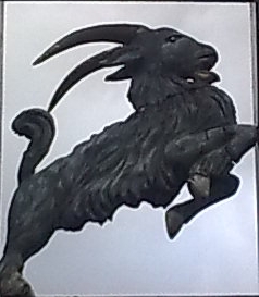 The pub sign. Royal Goat Hotel, Beddgelert, Gwynedd