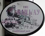The pub sign. The Railway, Doncaster, South Yorkshire