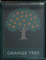 The pub sign. Orange Tree, Baldock, Hertfordshire