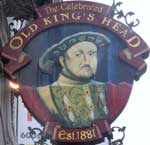 The pub sign. Old King's Head, Borough, Central London
