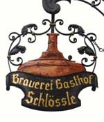 The pub sign. Schlössle Brauerei & Gasthaus, Neu-Ulm, Germany
