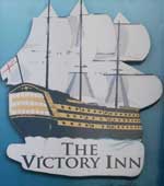 The pub sign. The Victory Inn, Brighton, East Sussex