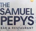 The pub sign. The Samuel Pepys, City, Central London