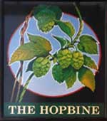 The pub sign. The Hopbine, Cambridge, Cambridgeshire